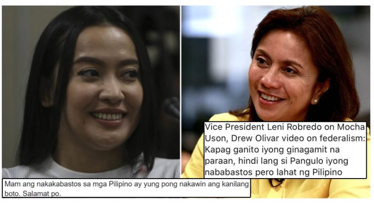 Mocha to Leni: Mam, Ang nakakabastos sa mga Pilipino ay yung nakawin ang kanilang boto. Salamat po!