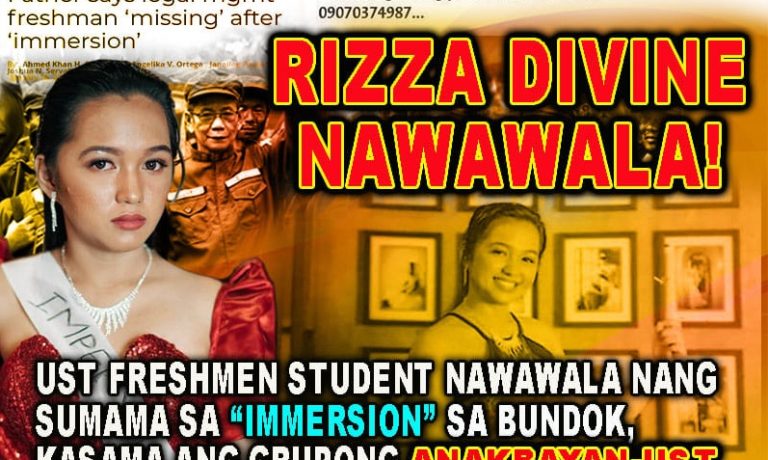 UST Student, Missing ng sumama sa Immersion sa Bundok with Anakbayan at LFS group.