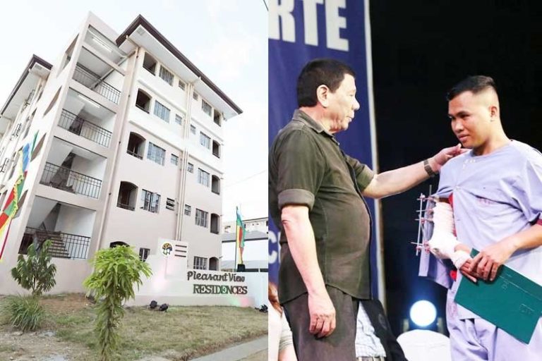 Pangulong Duterte, namigay ng pabahay sa mga sugatang sundalo at kapulisan