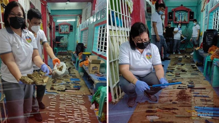 Ibat-ibang improvised na armas, bala, patalim, at droga, natagpuan sa loob ng QC Jail